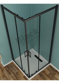 Resim Blackline Siyah Köşe Duşakabin Şeffaf Cam H:190 Siyah 