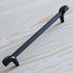 Resim Badem10 Duru 320 mm Siyah Metal Kulp Mobilya Çekmece Mutfak Dolabı Dolap Kapak Kulpları Kulbu Kulpu 