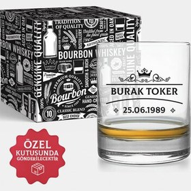 Resim Şık Kutusunda İsime Özel Viski Kadehi 