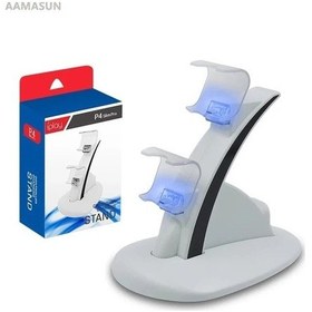 Resim Beyaz Denetleyici Şarj Dock Led Çift Usb Ps4 Şarj Standı İstasyonu Cradle Sony Playstation 4 Ps4 / Ps4 Pro /ps4 Slim Denetleyici İçin 