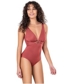 Resim Endeep Kadın Aksesuarlı V Yaka Mayo Gülkurusu 