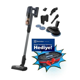 Resim Electrolux EP71B14WET Islak Kuru Şarjlı Dikey Süpürge (Mop Başlık Temizleme İstasyonu Hediyeli) 