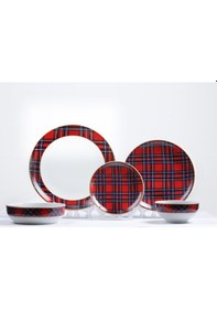 Resim Zm Decor Ekose Kırmızı Tabak 17 Cm 