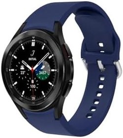 Resim Samsung Galaxy Watch 7 40 mm Kayış Orijinal Kavis Tasarımlı Silikon Kordon Lacivert 