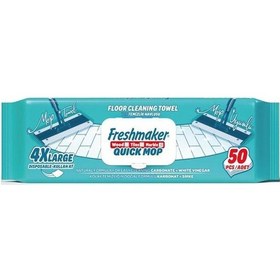 Resim Freshmaker Karbonat Ve Beyaz Sirke Katkılı Yüzey Yer Temizlik Mandallı Mop Havlusu - 50'li 5 Paket Beyaz 