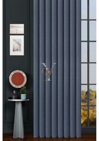 Resim İpek Kadife Fon Perde V-15 İndigo İndigo 