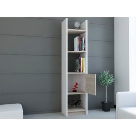 Resim Bmdekor Kitaplık Elips 103 Tekli Beyaz Cordoba 