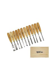 Resim Rox Wood 9097 Ahşap Oyma Iskarpela Seti 12 Parça Ahşap Kutulu 