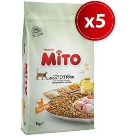 Resim Mito Adult Cat Tavuklu Ekonomik Kedi Maması 1 KG X 5 Adet Kapalı Paket 