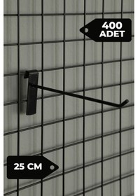 Resim 25 Cm 400 Adet Siyah Tel Pano Kancası Raf Askısı Siyah 
