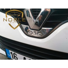 Resim Renault Clio 4 Krom Amblem Çerçevesi 2012-2016 Paslanmaz Çelik 