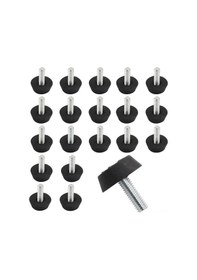 Resim Qingmipy M6 Ayarlı Mobilya Ayakları - Siyah Plastik + Çelik Tırnaklı - Zemin Korumalı, Ses Azaltıcı 20 Adet 