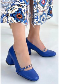 Resim Tino Mavi Cilt Topuklu Ayakkabı Çok Renkli 