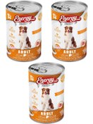 Resim Energy Kuzu Etli Konserve Yetişkin Köpek Maması 3 x 400 G 