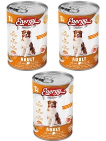 Resim Energy Kuzu Etli Konserve Yetişkin Köpek Maması 3 x 400 G 