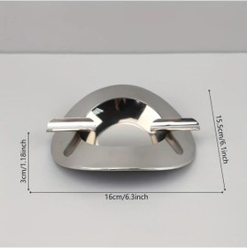 Resim Xuweiwei 1pc Büyük Paslanmaz Çelik Silvery Portatif Masaüstü Küllüğü Modern Yuvarlak Tasarım 