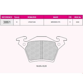 Resim Beser 3861 Fren Balatası Arka V-class 638/2 96 03 Vıto 638 96 03 