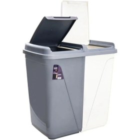 Resim Violet Kirli Çamaşır Sepeti Soft Iki Bölmeli Colormatik 45+45 Lt Gri Beyaz Diğer 