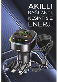 Resim Ahanda Buldum Siyah Fm Transmitter Araç Şarj Cihazı 18w Hızlı Şa 
