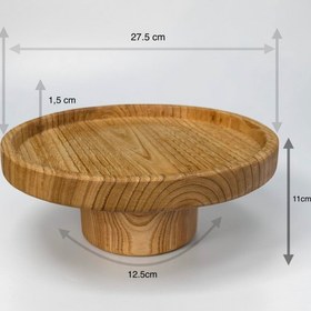 Resim Öz ahsap Gold Akasya Ağacı Ayaklı Çok Amaçlı Pasta Kahvaltı & Kek Standı 