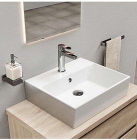 Resim Adell Lento Lavabo Bataryası Medium Parlak Krom 