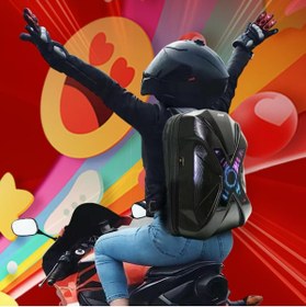 Resim Prime Prıme X Lıght Karbon, Motorcu Sırt Çantası Ledli Sırt Çantası, Telefon Kontrol Kask Taşıma Çantası 