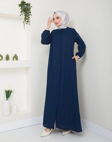 Resim Kol Taş Detaylı Ferace İndigo 