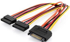 Resim Assmann AK-430405-003-M Dahili Y-Güç Kaynağı Kablosu Erkek/Dişi/Dişi 0.3 Metre Sata 15-Pin - 2 X Sata 15-Pin Internal Y-Power Supply Cable M/F/F 0.3M Sata 15-Pin - 2X Sata 15-Pin 
