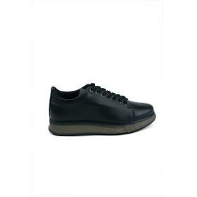 Resim Erkek Siyah Mevsimlik Casual Deri Spor Ayakkabı 24ms005036001 Siyah 