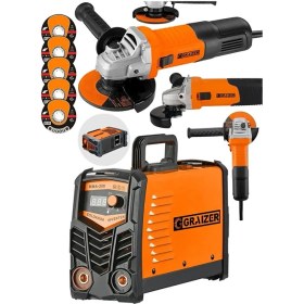 Resim Graizer Alman Mma 200 Amper Profesyonel Dijital Göstergeli Invertör Kaynak Makinesi + Avuç Taşlama Hediyeli 