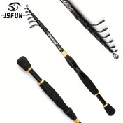 Resim JSFUN Teleskopik Olta 1.6m 1.8m 2.1m 2.4m Karbon Fiber Makara Koltuğu, Rahat EVA Sap, Bass Alabalık Balıkçılığı için Seyahat Olta 