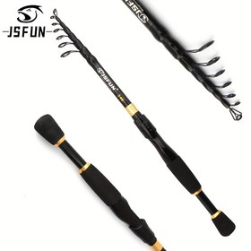 Resim JSFUN Teleskopik Olta 1.6m 1.8m 2.1m 2.4m Karbon Fiber Makara Koltuğu, Rahat EVA Sap, Bass Alabalık Balıkçılığı için Seyahat Olta 