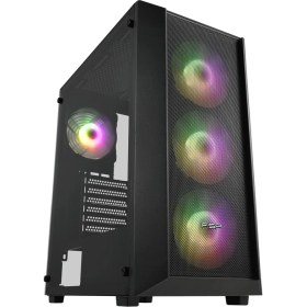 Resim Fsp CMT218 650W 80+ 4x120MM Fixed RGB Fan Temperli Cam USB 3.0 Mesh ATX Mid-Tower Gaming Kasa 