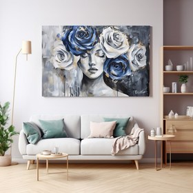 Resim Çiçek ve Kadın - 70x50 