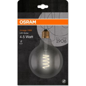 Resim Osram Vintage 1906 Led Globe 4W Sarı Işık E-27 140lm Smoke Ampul 