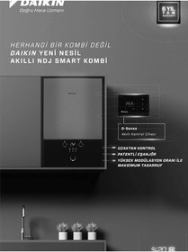 Resim Daikin Ndj Smart Premix 35 Kw Tam Yoğuşmalı Kombi Baca Seti Uzaktan Kontrol Paneli 