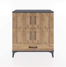 Resim Arges Şifonyer 4 Raflı Tek Çekmeceli 4 Kapaklı 88x30x96 - Aytaşı / Çam 