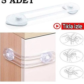 Resim Bebek Çocuk Güvenlik Dolap ve Çekmece Kilidi 5 Adet Çok Amaçlı Çok Renkli 