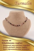 Resim OSMANLI DEĞERLİ TAŞ Sertifikalı Turmalin 6 Mm Kolye (DÜĞÜMSÜZ) 