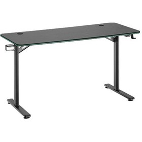Resim Viyero Warden T-ayak 360 Rgb Karbon-fiber Oyuncu Masası 18mm 136x60x75cm Gd-13608-2-blk Siyah 