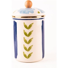 Resim Bloom Emaye Kapsül Kavanozu / Çok Amaçlı Kavanoz 17 Cm Bej 