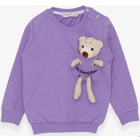 Resim Breeze Kız Çocuk Sweatshirt Ayıcık Aksesuarlı 1.5-5 Yaş, Eflatun (556838414) Çok Renkli 