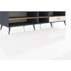 Resim Kronos Tv Ünitesi 3 Raflı Tek Çekmeceli 220x59x51 Antrasit-çam/aytaşı Atlas Çam/aytası - Antrasıt 