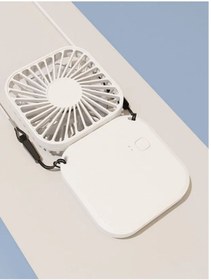 Resim TeknoClass El Fanı Mini Masaüstü Ve Boyun Askılı Fan Portatif Şarjlı 3 Kademeli Vantilatör Soğutucu Mini Klima 
