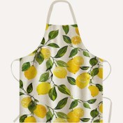 Resim Su Boyalı Limon Baskılı Önlük - Dayanıklı Polyester Mutfak Önlüğü, Canlı Narenciye Desenli, Rahat ve Kolay Temizlenebilir, Pişirme, Bahçe İşleri, Ev Dekoru, Limonlu Mutfak Aksesuarları, Narenciye Motifli Giyim 
