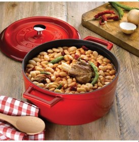 Resim Lava Trendy Çap Döküm Yuvarlak Tencere 24 CM Kırmızı 