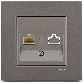Resim Viko Novella Antrasit Tekli Data Priz Çerçeveli 