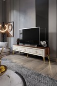 Resim mapahomeliving 180 Cm Klas Mdf Mebran Kapak Ekru Ceviz Gold 