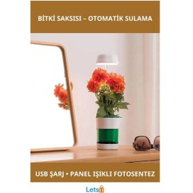 Resim Otomatik Sulama Ve Led Işık Destekli Hızlı Bitki Yetiştirme Saksısı Şarj Edilebilir 1 Adet 