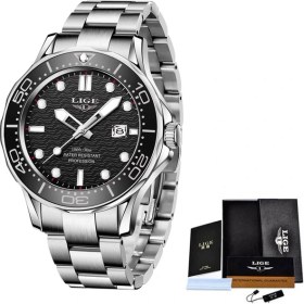 Resim Hanyang Gümüş Siyah Lıge Moda Izle Adam Üst Marka Su Geçirmez Saatler Erkekler Izle Askeri Kuvars Saatler Paslanmaz Çelik Kol Saati Montre Homme (Yurt Dışından) 